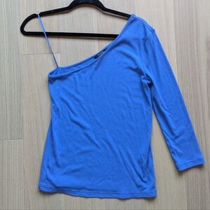 Banana Republic Asymmetrical Blue Blouse